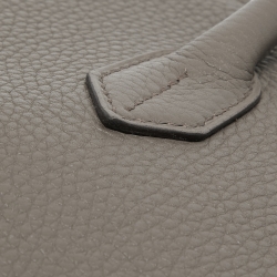 Hermes Etain Taurillon Clemence Palladium Finish Birkin 35 Bag