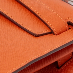 Hermes Feu Epsom Leather Palladium Finish Kelly Sellier 32 Bag