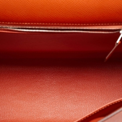 Hermes Feu Epsom Leather Palladium Finish Kelly Sellier 32 Bag