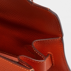 Hermes Feu Epsom Leather Palladium Finish Kelly Sellier 32 Bag