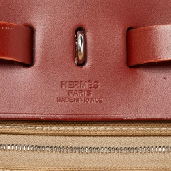 Pre Owned Hermes Cuivre/Trench Vache Hunter and Toile Herbag Zip 39 Bag
