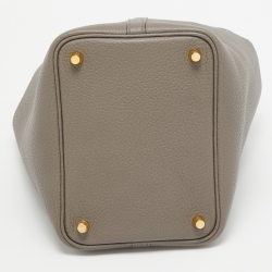 Hermes Etain Taurillon Clemence Leather Picotin Lock 18 Bag