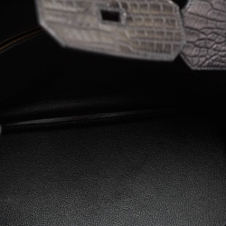 Hermes Black Crocodile Gold Finish Birkin 40 Bag