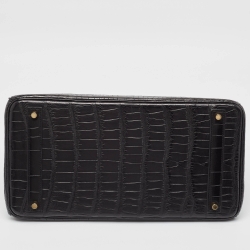 Hermes Black Crocodile Gold Finish Birkin 40 Bag