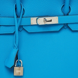 Hermès Bleu Zanzibar/Malachite Togo Leather Palladium Finish Birkin 35 Bag