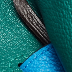 Hermès Bleu Zanzibar/Malachite Togo Leather Palladium Finish Birkin 35 Bag