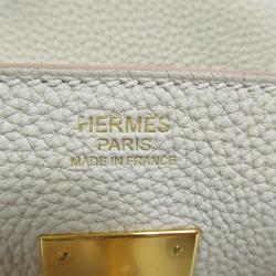 Hermes White Leather Togo Birkin 30 Handbag