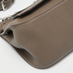Pre Owned Hermès  Etoupe Taurillon Clemence Leather Palladium Hardware Jypsiere 31 Bag