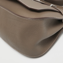 Pre Owned Hermès  Etoupe Taurillon Clemence Leather Palladium Hardware Jypsiere 31 Bag