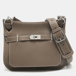 Pre Owned Hermès  Etoupe Taurillon Clemence Leather Palladium Hardware Jypsiere 31 Bag