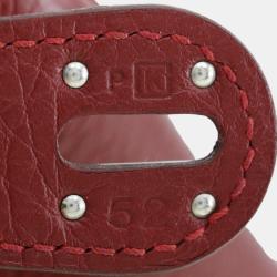 Hermes Burgundy Leather Lindy shoulder bag