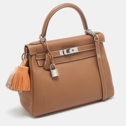 مملوكة مسبقًا حقيبة هيرمس كيلي ريتورن 82 جلد توغو أزرق إكسسوار ذهبي اللون