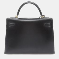 Pre Owned Hermes Black Box Calf Kelly Sellier 32
