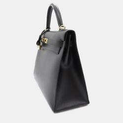 Pre Owned Hermes Black Box Calf Kelly Sellier 32
