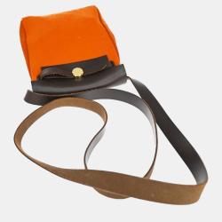 Pre Owned Hermes Orange Canvas Herbag shoulder bag