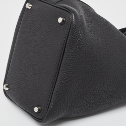 مملوكة مسبقًا Hermès Noir Taurillon Clemence Leather Picotin Lock 18 Bag