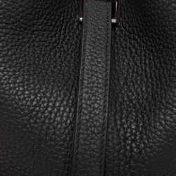 مملوكة مسبقًا Hermès Noir Taurillon Clemence Leather Picotin Lock 18 Bag