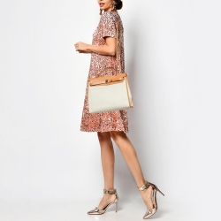 مملوكة مسبقًا Hermes Naturel Vache Hunter Leather and Toile Canvas Herbag Zip 31 Bag