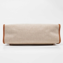 مملوكة مسبقًا Hermes Naturel Vache Hunter Leather and Toile Canvas Herbag Zip 31 Bag