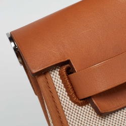 مملوكة مسبقًا Hermes Naturel Vache Hunter Leather and Toile Canvas Herbag Zip 31 Bag