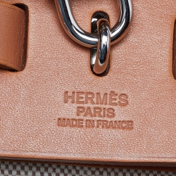 مملوكة مسبقًا Hermes Naturel Vache Hunter Leather and Toile Canvas Herbag Zip 31 Bag