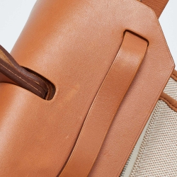 مملوكة مسبقًا Hermes Naturel Vache Hunter Leather and Toile Canvas Herbag Zip 31 Bag
