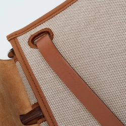 مملوكة مسبقًا Hermes Naturel Vache Hunter Leather and Toile Canvas Herbag Zip 31 Bag