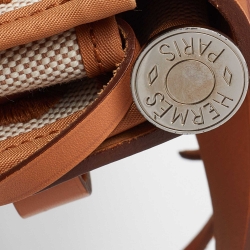 مملوكة مسبقًا Hermes Naturel Vache Hunter Leather and Toile Canvas Herbag Zip 31 Bag