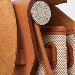 مملوكة مسبقًا Hermes Naturel Vache Hunter Leather and Toile Canvas Herbag Zip 31 Bag
