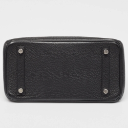 Hermes Black Togo Leather Palladium Finish Birkin 25 Bag