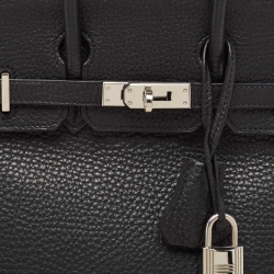 Hermes Black Togo Leather Palladium Finish Birkin 25 Bag