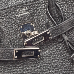 Hermes Black Togo Leather Palladium Finish Birkin 25 Bag