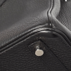 Hermes Black Togo Leather Palladium Finish Birkin 25 Bag
