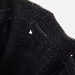 Hermes Black Togo Leather Palladium Finish Birkin 25 Bag