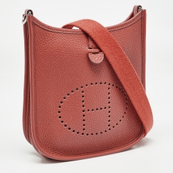 Pre Owned Hermes Cuivre Clemence Leather Evelyne TPM Bag