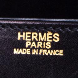 Pre Owned Hermes Black Box Calf Leather Gold Hardware Constance 29 Bag