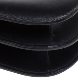 Pre Owned Hermes Black Box Calf Leather Gold Hardware Constance 29 Bag