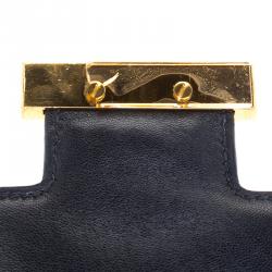 Pre Owned Hermes Black Box Calf Leather Gold Hardware Constance 29 Bag