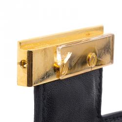 Pre Owned Hermes Black Box Calf Leather Gold Hardware Constance 29 Bag