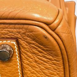 Hermes Brown Leather Clemence Birkin 35 Bag
