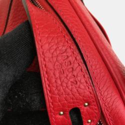 Pre Owned Hermes Rouge De Coeur Clemence Lindy 26 Handbag