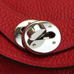 Pre Owned Hermes Rouge De Coeur Clemence Lindy 26 Handbag