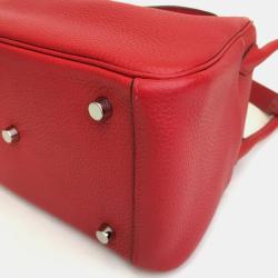 Pre Owned Hermes Rouge De Coeur Clemence Lindy 26 Handbag