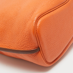 Pre Owned Hermes Orange Togo Leather So Kelly 22 Bag
