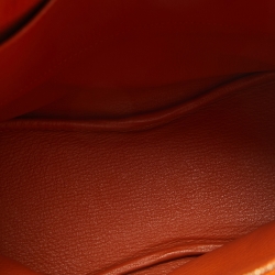 Pre Owned Hermes Orange Togo Leather So Kelly 22 Bag