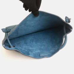 Hermes Blue Jean Clemence Leather City 33 Shoulder Bag