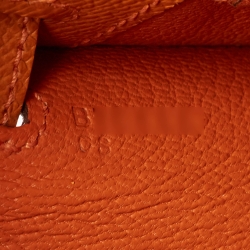 مملوكة مسبقًا Hermes Orange Epsom Leather Palladium Finish Kelly Sellier 25 Bag