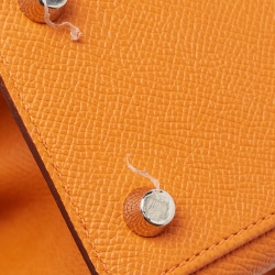 مملوكة مسبقًا Hermes Orange Epsom Leather Palladium Finish Kelly Sellier 25 Bag