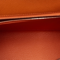 مملوكة مسبقًا Hermes Orange Epsom Leather Palladium Finish Kelly Sellier 25 Bag
