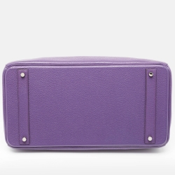 Hermes Ultraviolet Togo Leather Palladium Finish Birkin 40 Bag